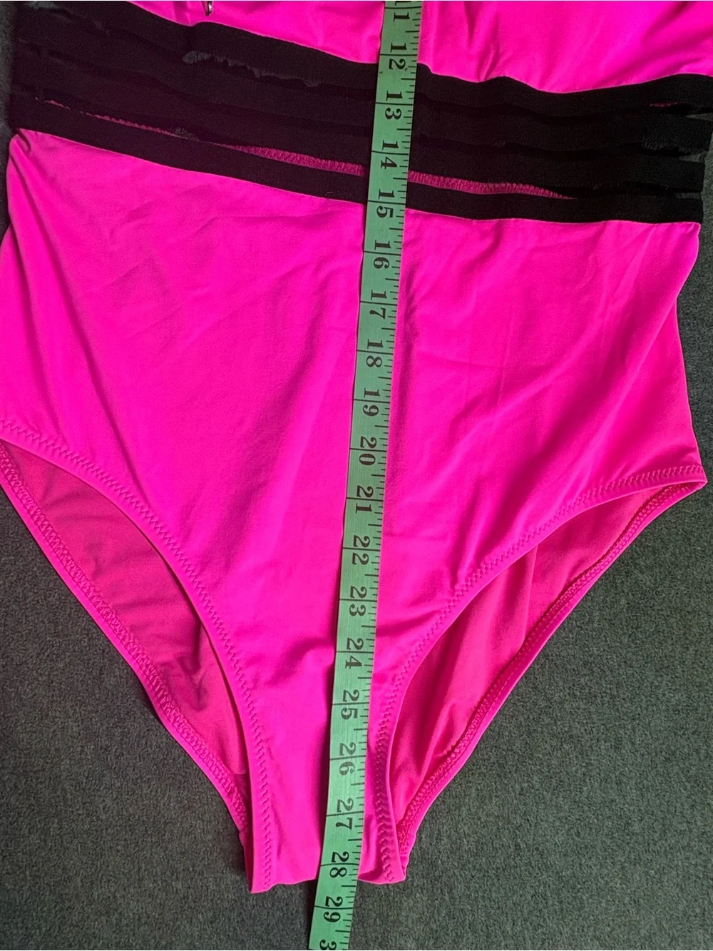 🆕Women’s Tempt Me Neon Pink & Black One Piece Crossover Swimsuit Size Large